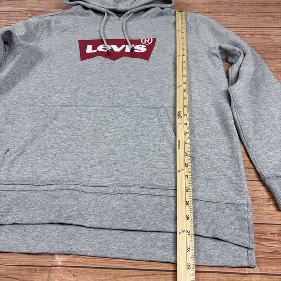 Levis Gray Hoodie With Red Logo Graphic Pullover Style   Casual Fit Size Large. - Picture 6 of 9